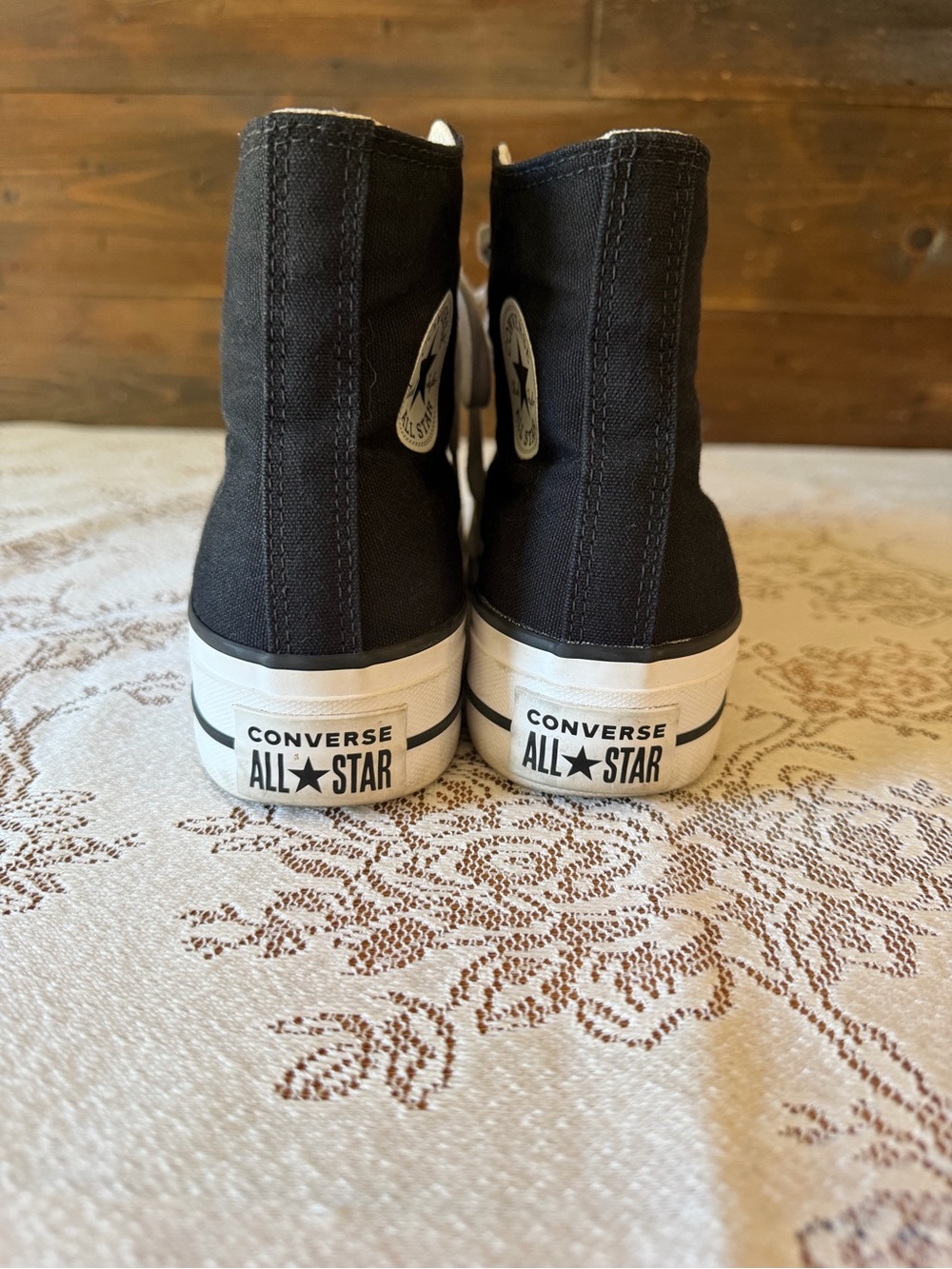 Converse Black & White High Top Sneakers - Picture 3 of 5